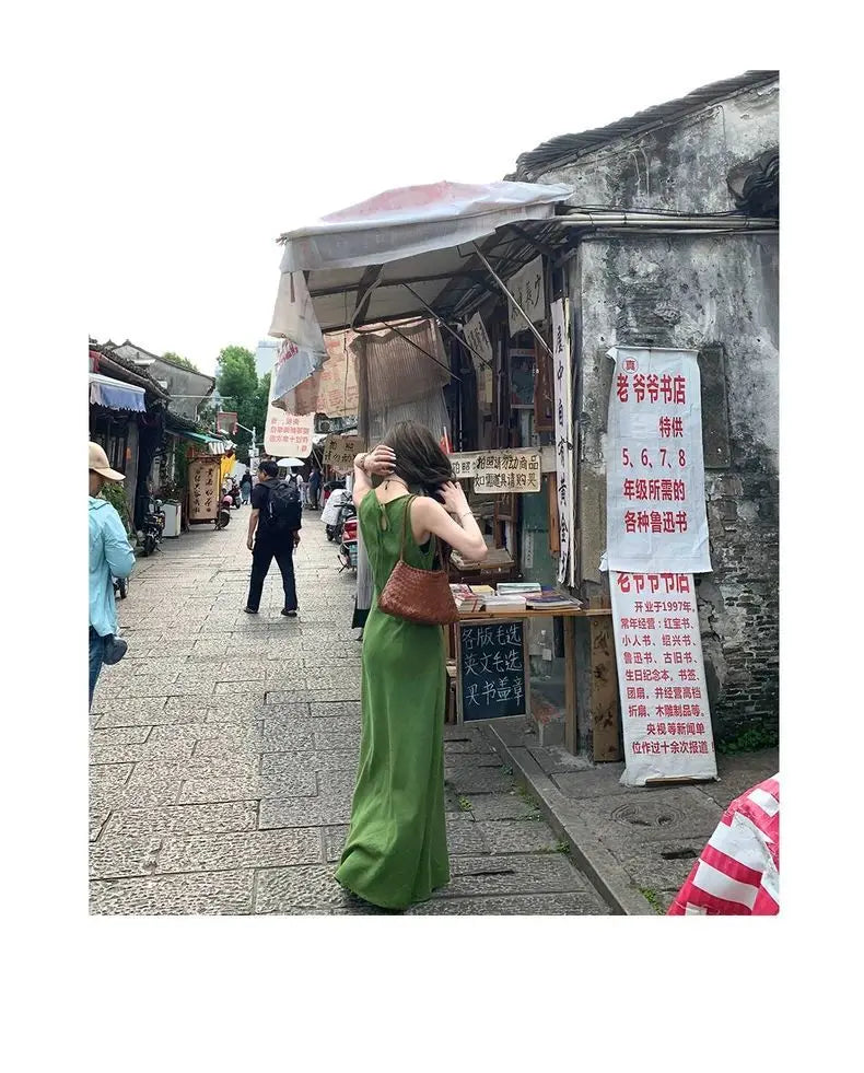 Ramie Linen Slip Dress 2025 Summer Women Sleeveless Maxi Dress Organic Minimalist Aesthetic Waist Defined Sustainable ResortWear