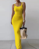 Gradient Printed Long Dress Summer New Women's Fashionable Printed Sexy Sleeveless Suspender Slim Fit Hip Hugging Long Dress