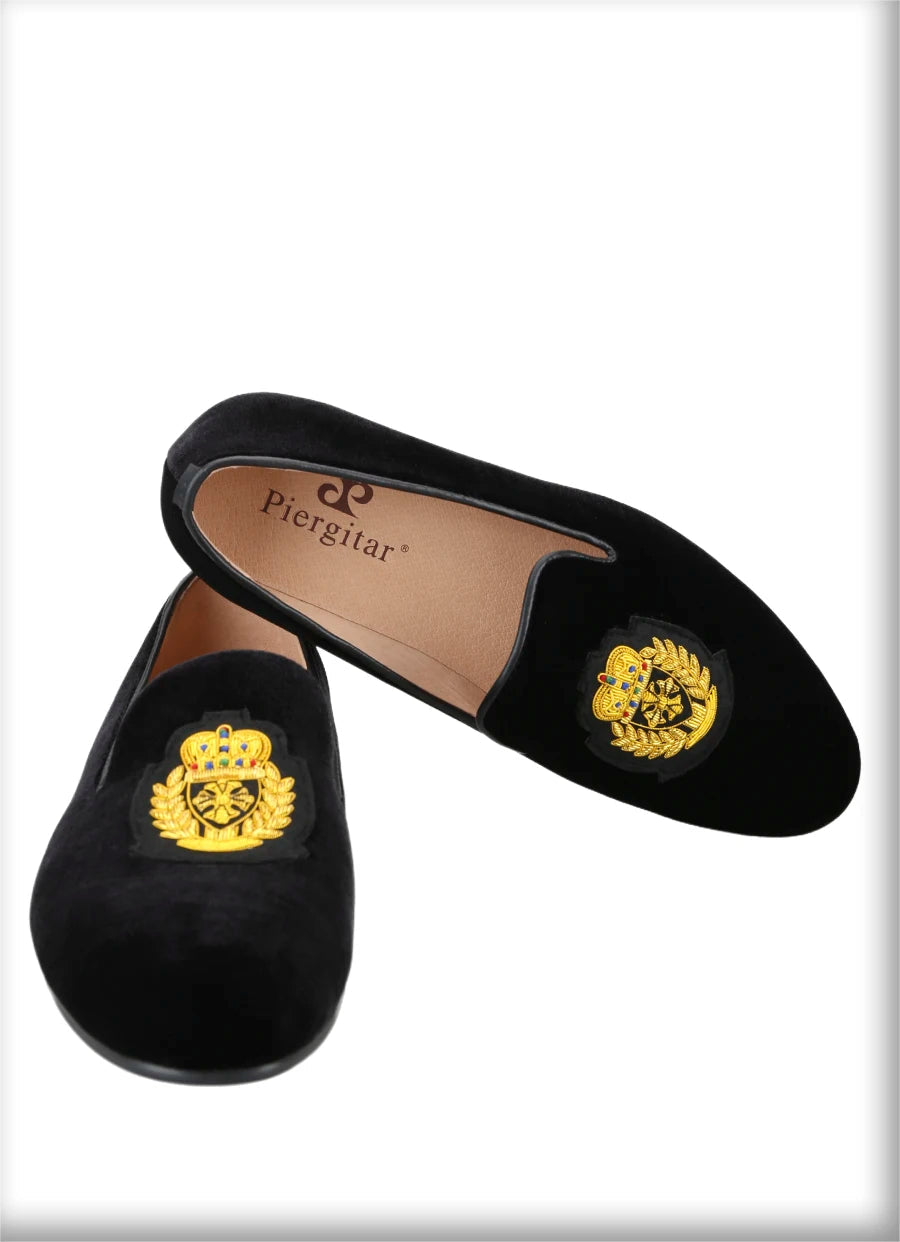 Summer New Model Imported From India British Royal Style Patch Embroidery Men Velvet Shoes Handmade Slip-On Loafers