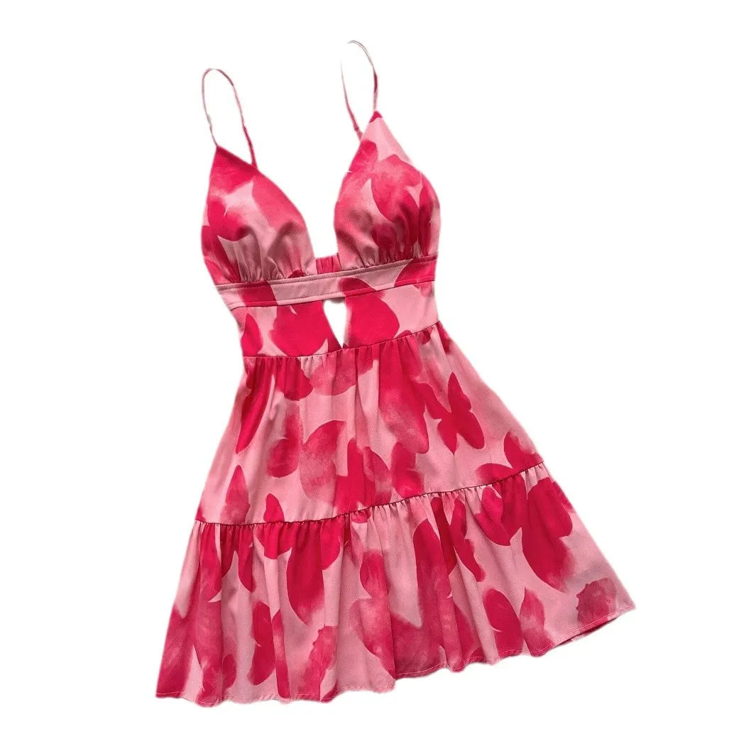 Women Sleeveless Backless Mini Dress