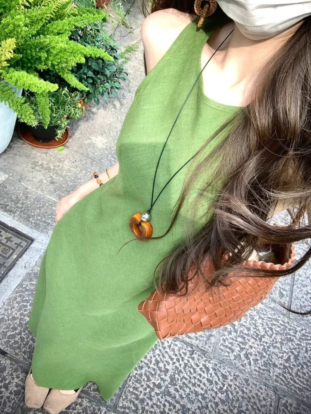 Ramie Linen Slip Dress 2025 Summer Women Sleeveless Maxi Dress Organic Minimalist Aesthetic Waist Defined Sustainable ResortWear