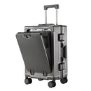 Aluminum Suitcase Front Opening Rolling Luggage