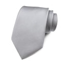 Fashion 8CM Mens Necktie Silver Light Grey Color Stripes Floral Plaid Ties For Man Groom Neck Tie For Business Wedding Party