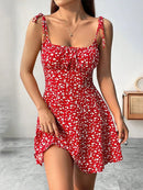 Women's Summer Floral Spaghetti Strap Short Dress