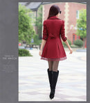2025Spring Autumn New Windbreaker Coat Women Fashion Slim Mid Long Lace Trench Coat Female Casual Double-breasted Outerwear Tops