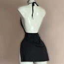 Women's Mini Red Halter Dress