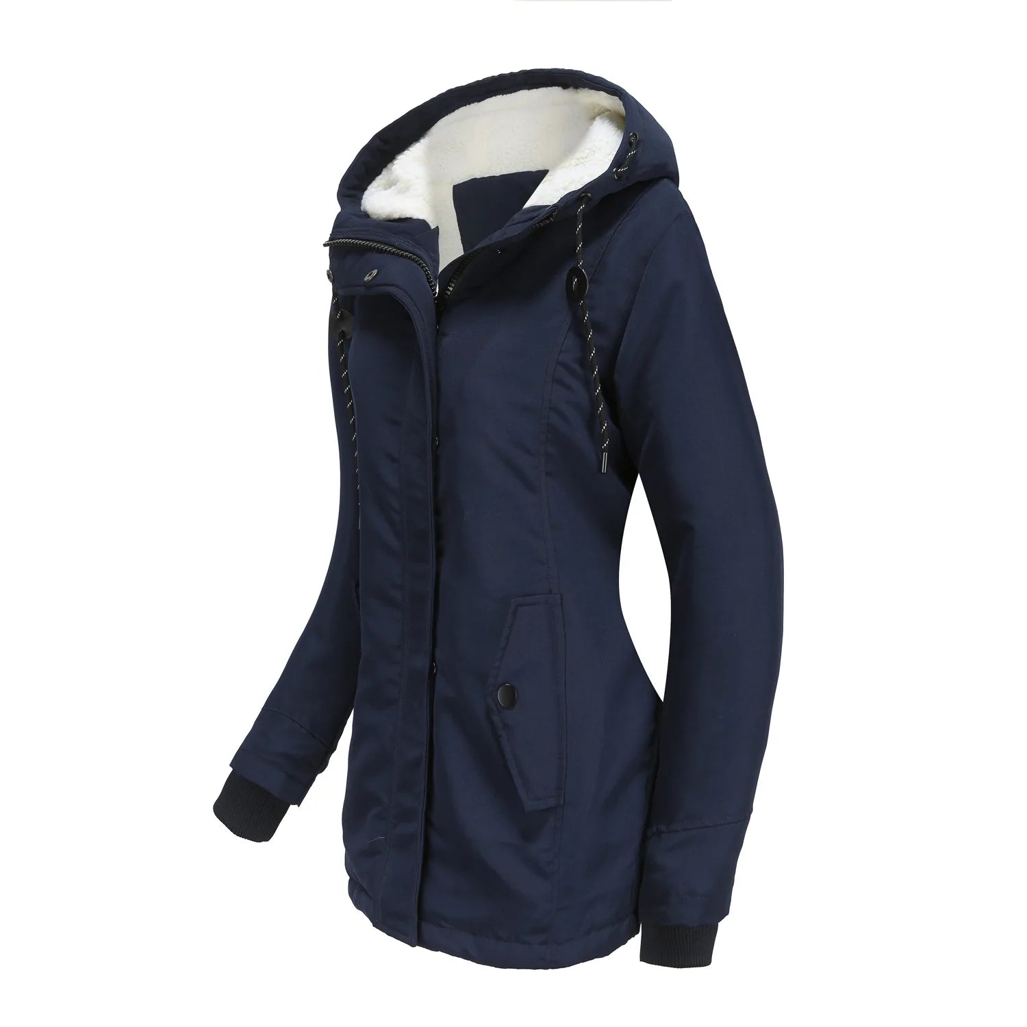 Women's Warm Hooded Parkas, Thick Plush Coats, Female Mid-Long Cotton Jacket, Winter Outwear, Big Size, S-5XL