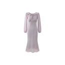 Elegant Purple Long Sleeve Dress for Women Summer Slim Fit Mermaid Maxi Dress High Waist Bodycon Formal Outfit for Petite Ladies