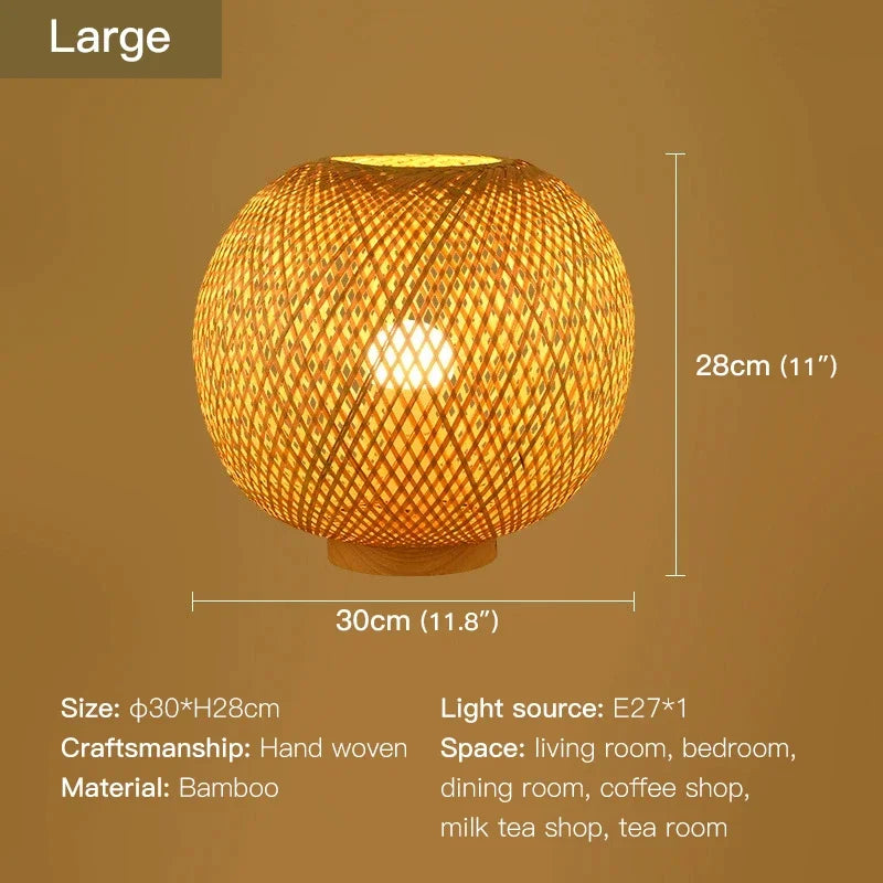Contemporary Bamboo Weaving Table Lamp