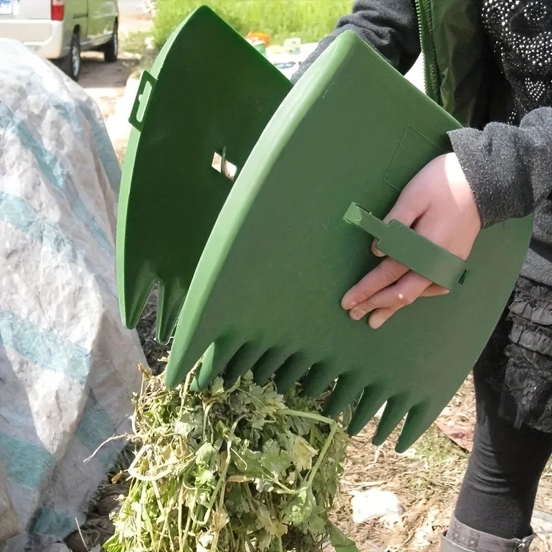 Handheld gardening rake