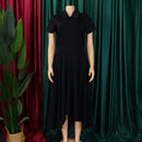 Women's Pleated Short Sleeves length Gown