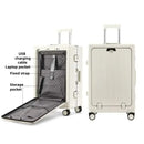 Aluminum Suitcase Front Opening Rolling Luggage
