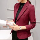 Royal Blue Suit Jacket Women's Stylish Slim Coat New Fall Women Blazer Pink, Red, White, Black Girl Tops Reefer Jackets