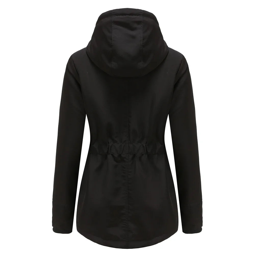 Women's Warm Hooded Parkas, Thick Plush Coats, Female Mid-Long Cotton Jacket, Winter Outwear, Big Size, S-5XL