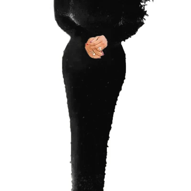 Women's Long White Pearls Dress