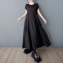 Unique Style New 2025 Summer Korean Style Woman Black Sleeveless Sundress Loose Fit Girls Casual Beach Cute Sun Dress JKXD057