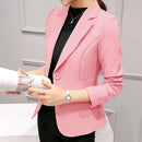 Royal Blue Suit Jacket Women's Stylish Slim Coat New Fall Women Blazer Pink, Red, White, Black Girl Tops Reefer Jackets
