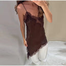 Sexy Sling Dress Women V Neck Hollow Out Backless Patchwork Lace