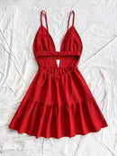 Women Sleeveless Backless Mini Dress