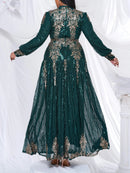Women's Plus size Sequins High Neck Dress