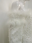 Women's Long White Pearls Dress