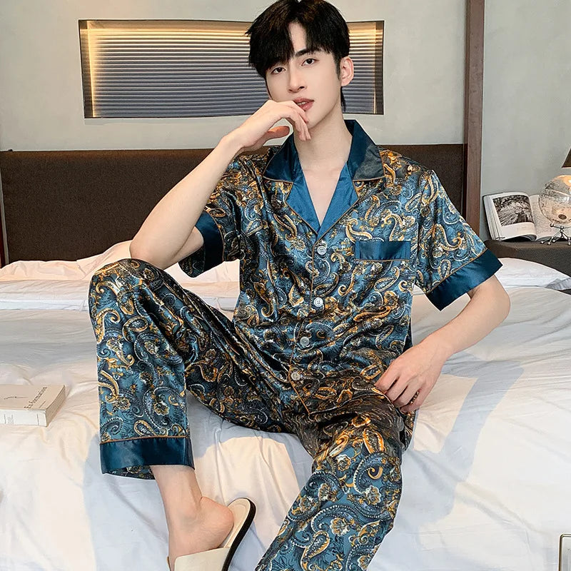 New Men Long Sleeve Short Sleeve Sleepwear