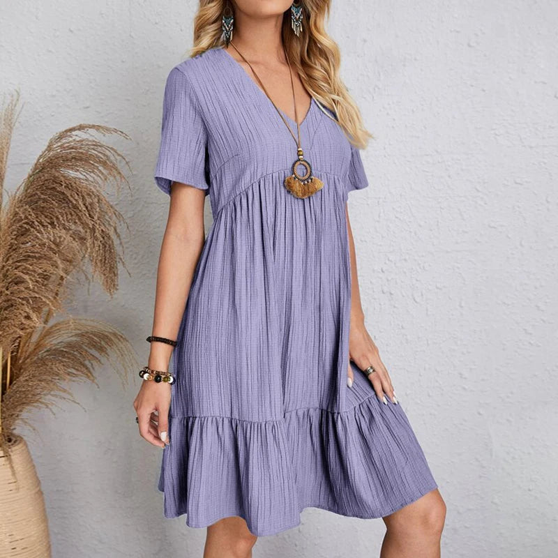 Women's Vintage V-Neck Dress