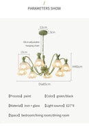 Green Pastoral Style Flower Pendel Chandelier