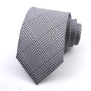 Fashion 8CM Mens Necktie Silver Light Grey Color Stripes Floral Plaid Ties For Man Groom Neck Tie For Business Wedding Party