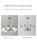 Green Pastoral Style Flower Pendel Chandelier