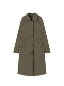 TRAF Women's Fashion Long Trench Coat Retro Loose Single-breasted Coat Autumn and Winter Lapel High Street Temperament Coat