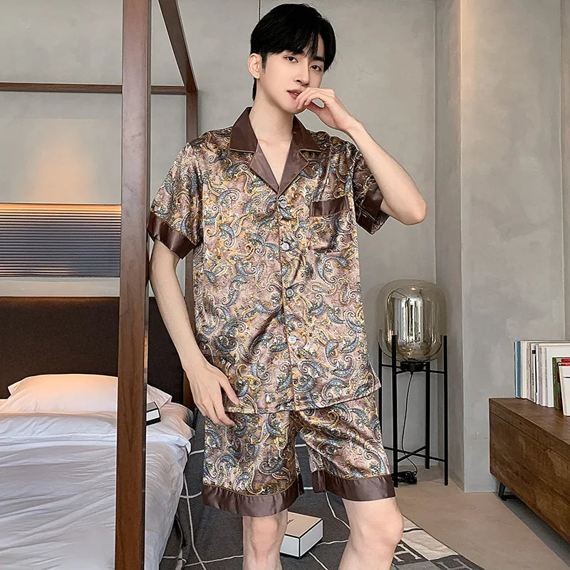 New Men Long Sleeve Short Sleeve Sleepwear