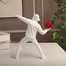 Modern Art Resin Banksy Sculptures Flower