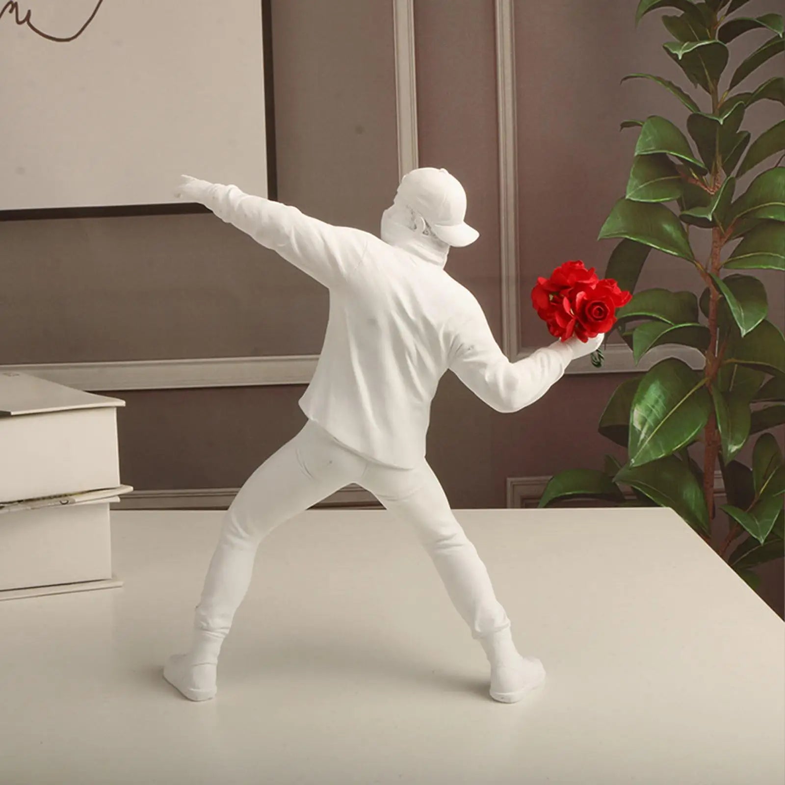 Modern Art Resin Banksy Sculptures Flower