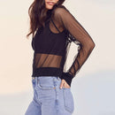 Sexy Transparent Mesh Sheer Jackets 2024 Summer Thin Long Sleeve Brief Outwears Women Zipper Beachwear Coats