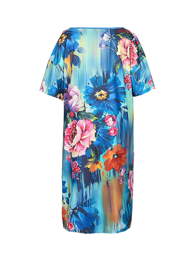 Women's Plus Size V-Neck Loose Printed Pattern Dresses