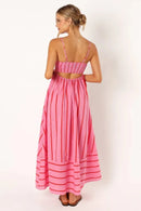 Spring And Summer Striped Vest Backless Large Swing New Dress For Women, Collarless And Sleeveless Oversized Swing Dress