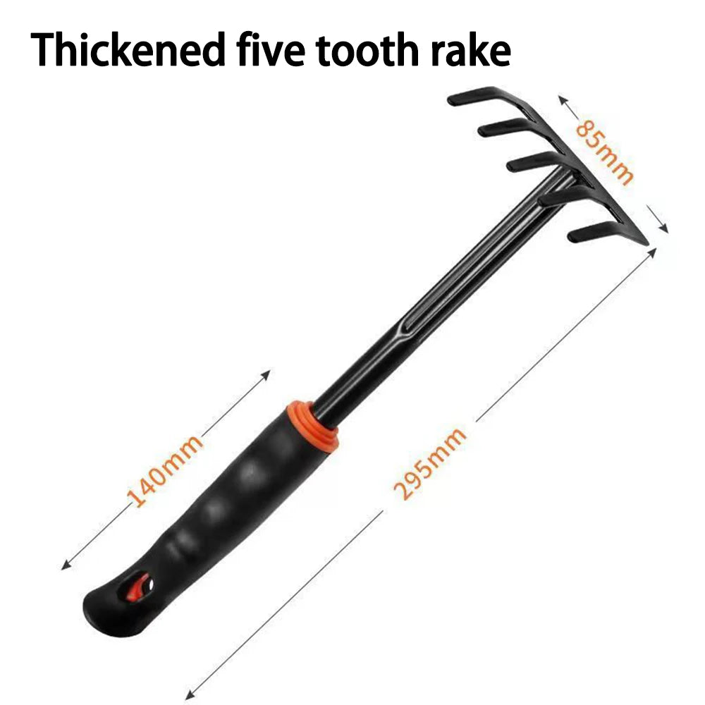 Five tooth rake