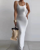 Gradient Printed Long Dress Summer New Women's Fashionable Printed Sexy Sleeveless Suspender Slim Fit Hip Hugging Long Dress