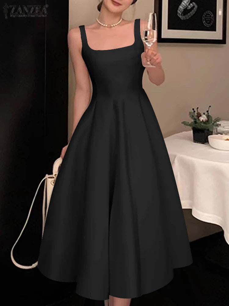 Women Vintage Sleeveless Tank Dress