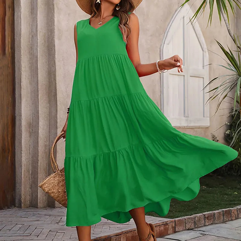 Long Loose Ruffle Dress