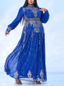 Women's Plus size Sequins High Neck Dress