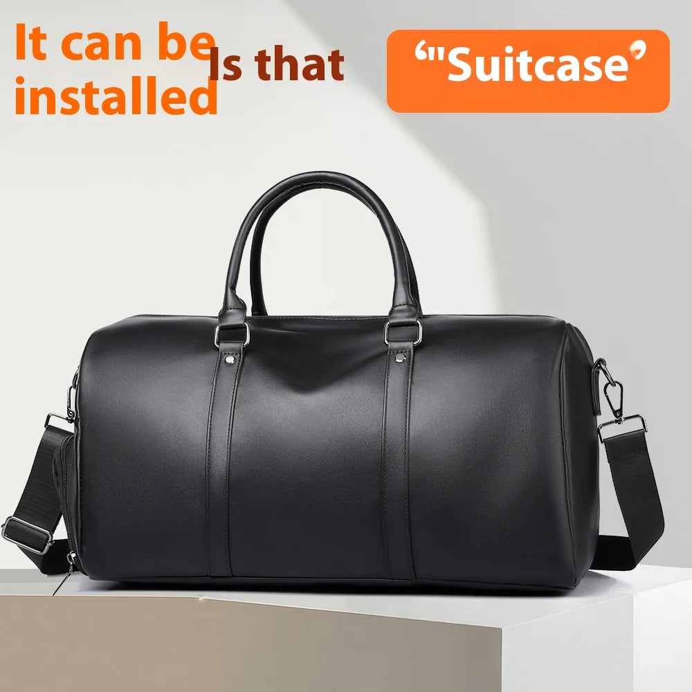 Fashionable Travel Bag Business Large Capacity Luggage Bag Fitness Handbag PU Fabric Waterproof Shoulder Bags