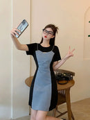 Midi Denim Women Dress Split Sleeve