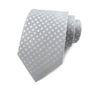 Fashion 8CM Mens Necktie Silver Light Grey Color Stripes Floral Plaid Ties For Man Groom Neck Tie For Business Wedding Party