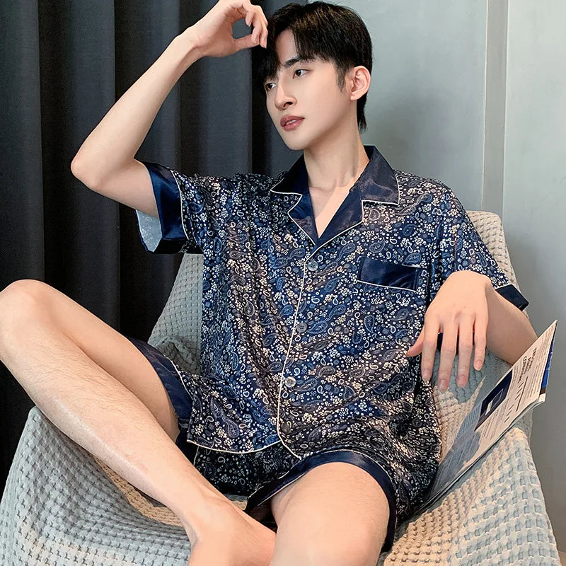 New Men Long Sleeve Short Sleeve Sleepwear