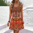 Women Summer Sleeveless Bohemian Dress Exclusive Print Vacation Dress  Birthday Dress for Women Beach Dress Dress for Women