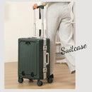 Aluminum Suitcase Front Opening Rolling Luggage