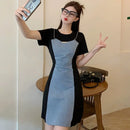 Midi Denim Women Dress Split Sleeve