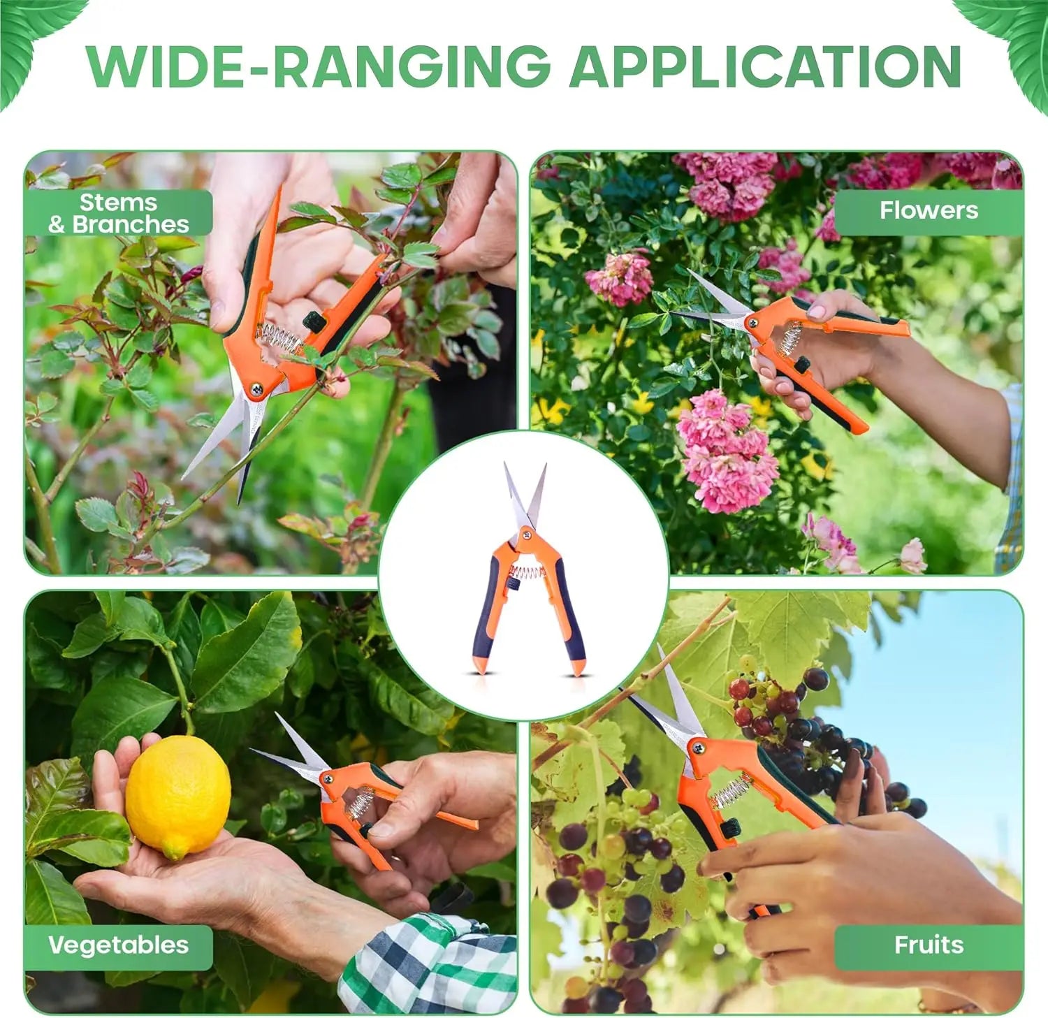 Straight-bladed pruning shears